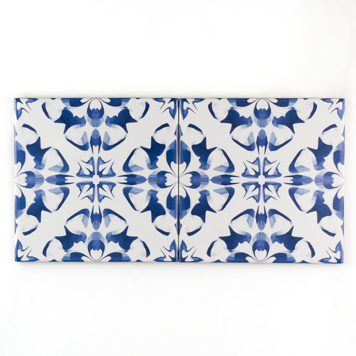 Blue White Dutch Delft tile -  FIRED INK Version