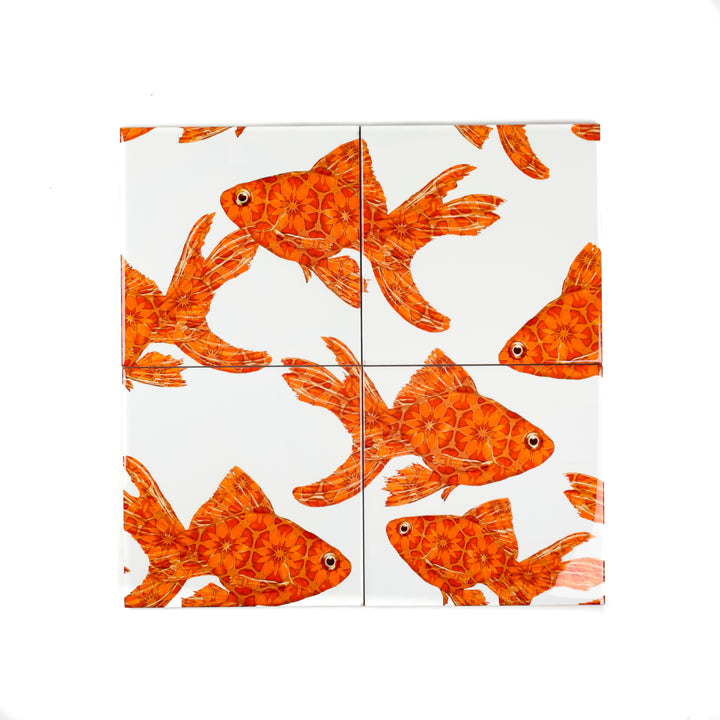 Goldfish Tile - stone - large scale version