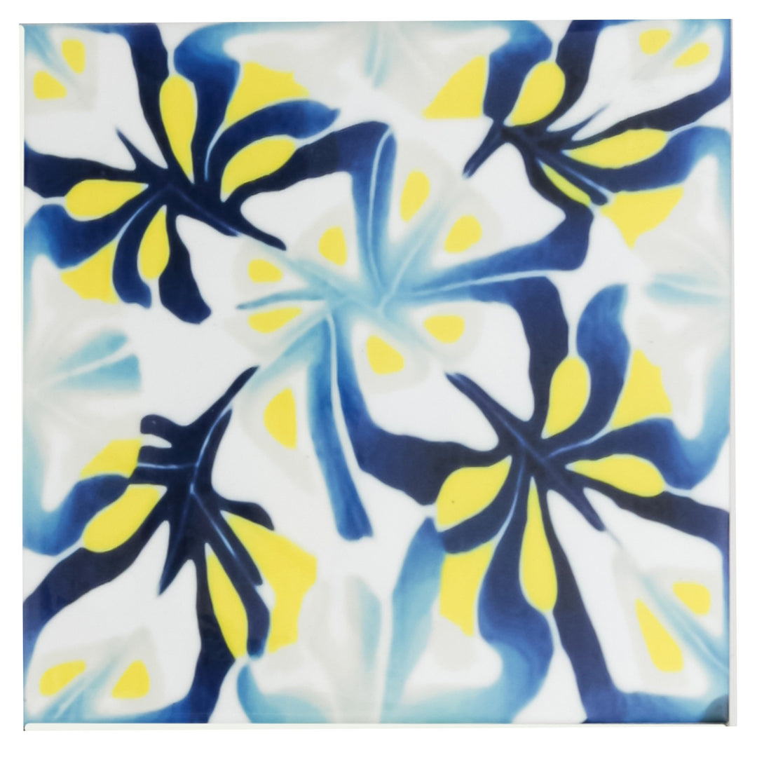 Blue Yellow Modernist Abstract tiles