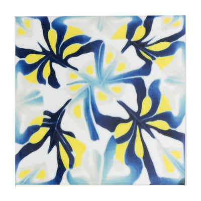 Blue Yellow Modernist Abstract tiles