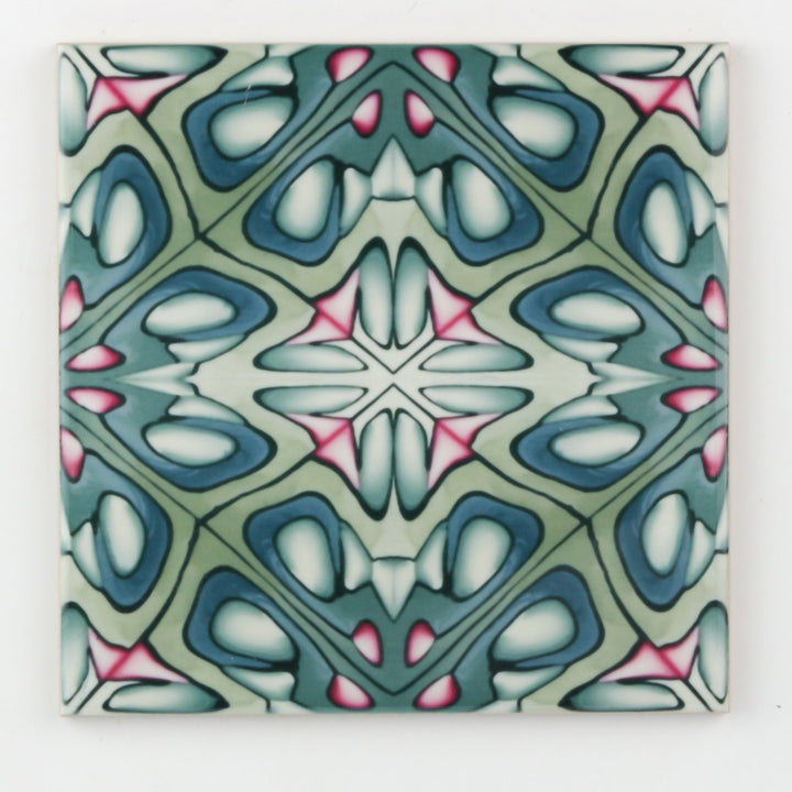 Green grey millefiori tiles