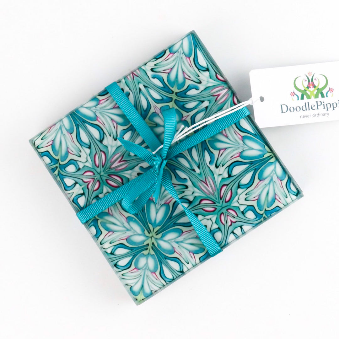 Flourishing garden glass coasters