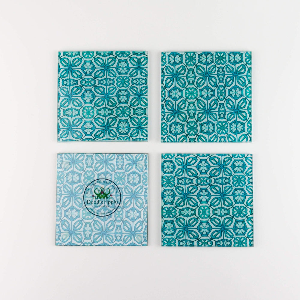 Turquoise Flower coasters