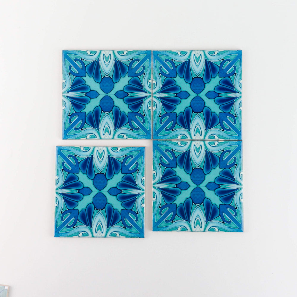 Turquoise art deco tiles