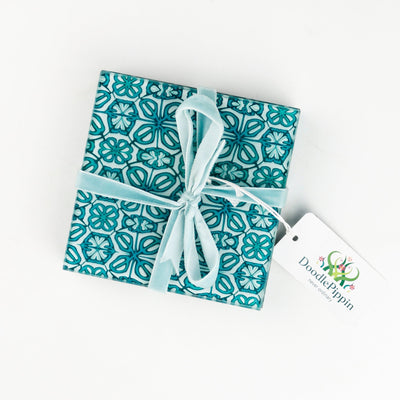 Turquoise Flower coasters