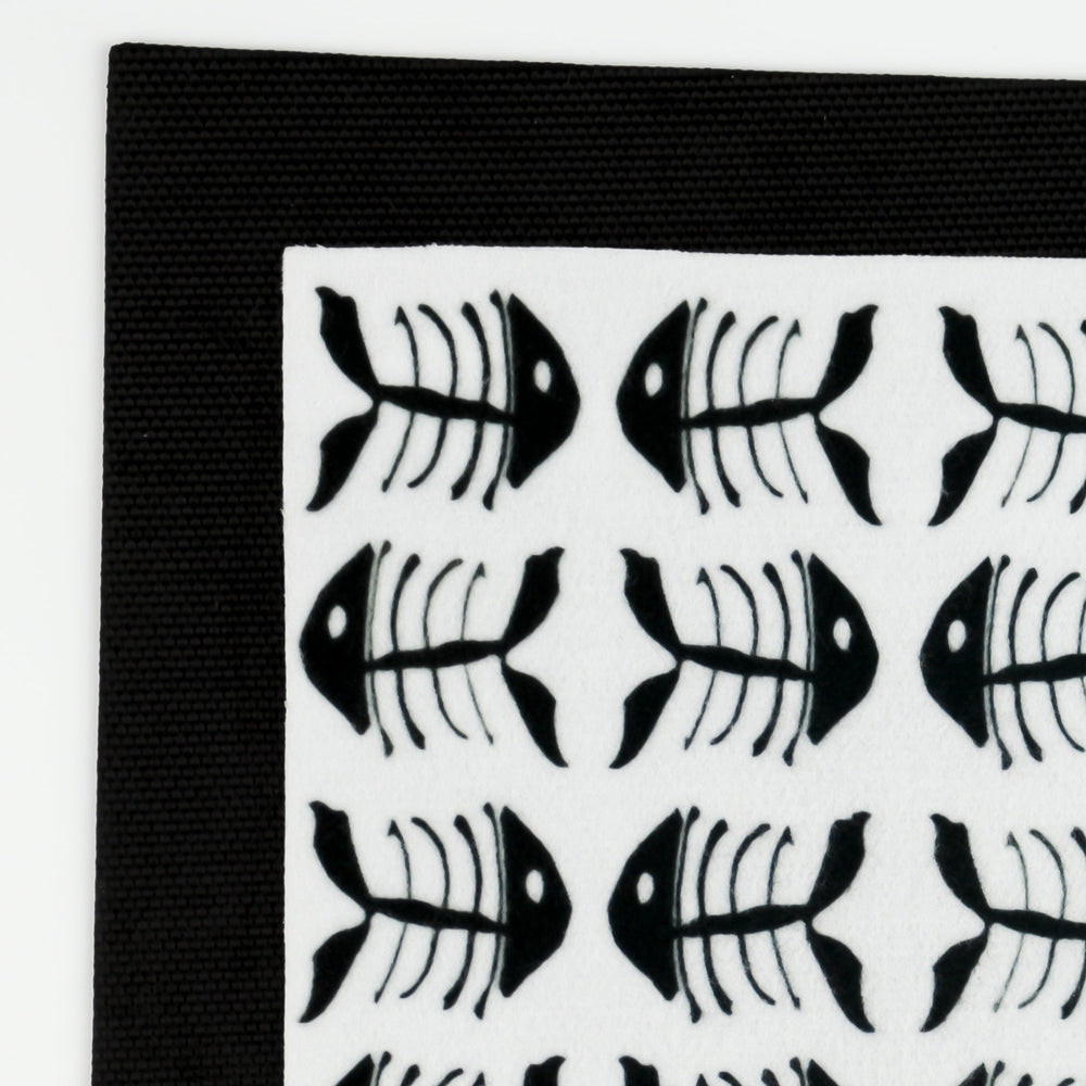 Black and White Bonefish Pet Placemat - DoodlePippin