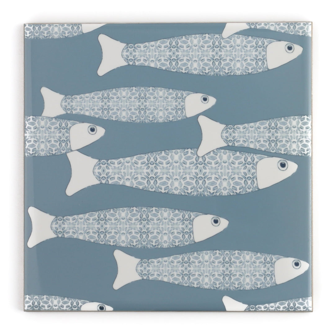 Ocean Shoal tile - blue-grey colourway