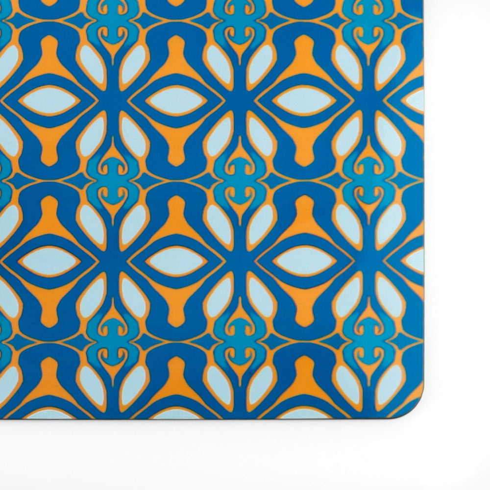 Blue turquoise orange placemat
