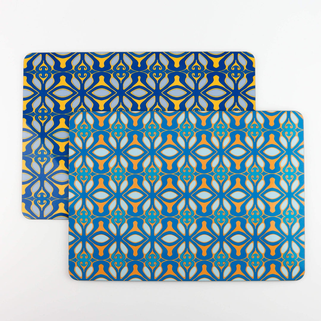 Blue grey yellow Moroccan style placemat