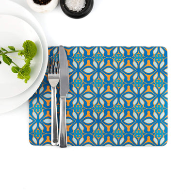 Blue turquoise orange placemat