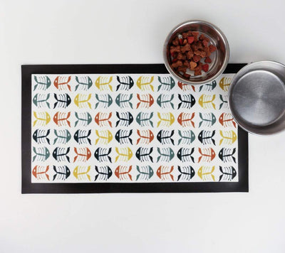 Multicolour 'Bonefish' scandi design pet food mat - DoodlePippin