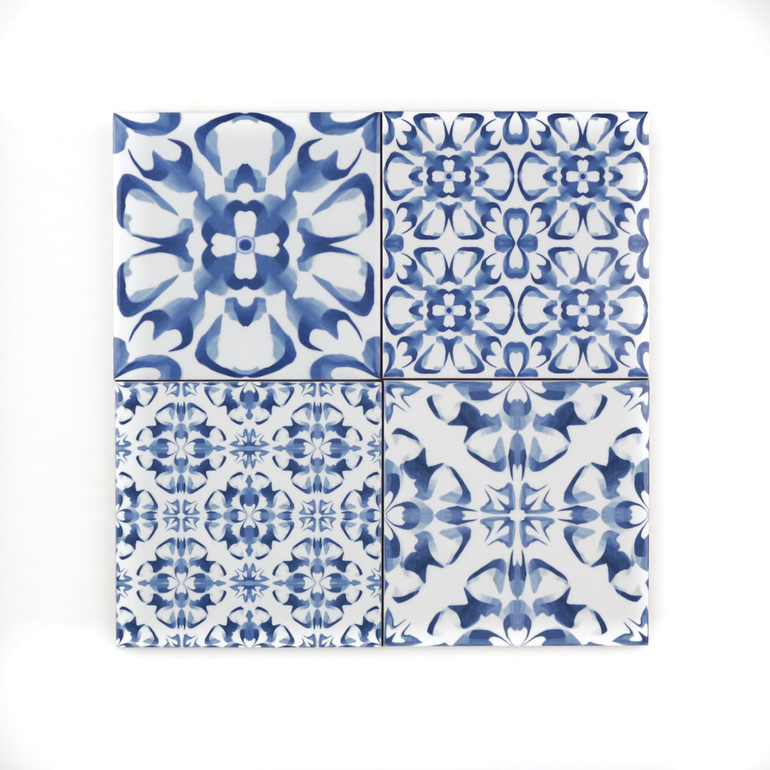 Blue Delft Mix-and-Match flower tiles