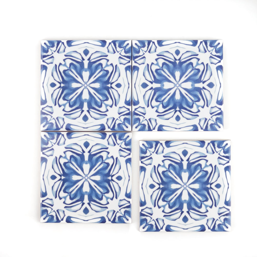 Delft kitchen tile - flower centre