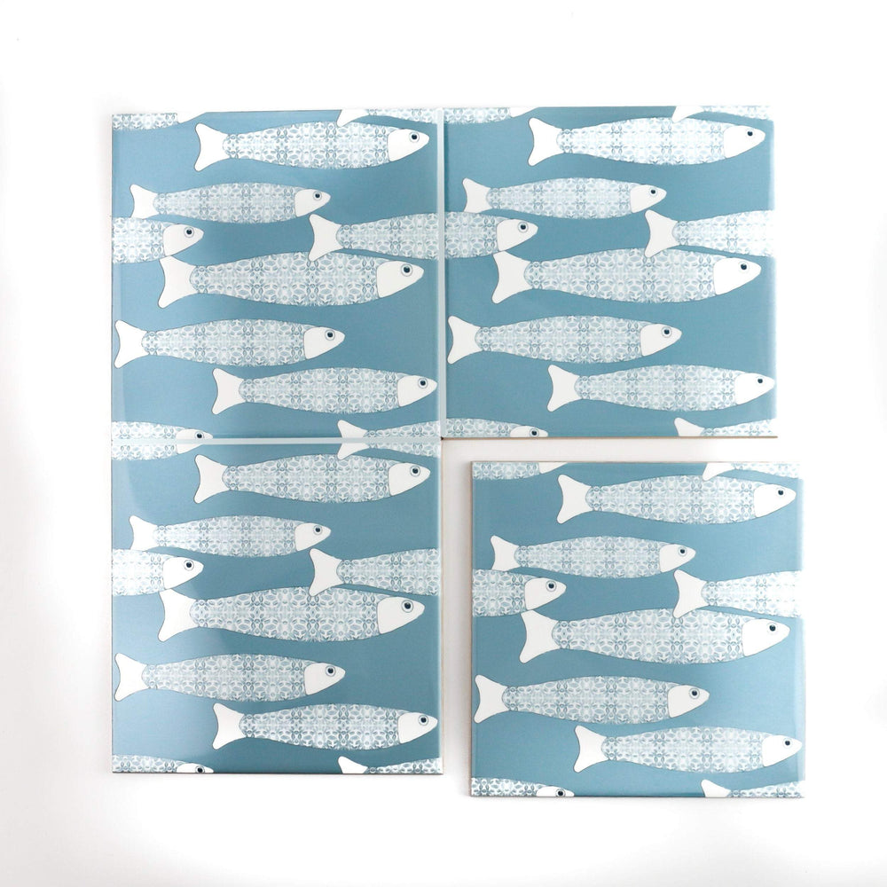 Ocean Shoal tile - blue-grey colourway