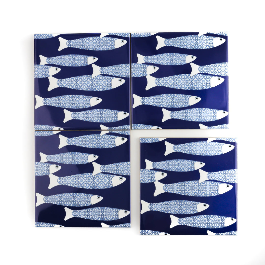 Ocean Shoal tile - Navy Blue
