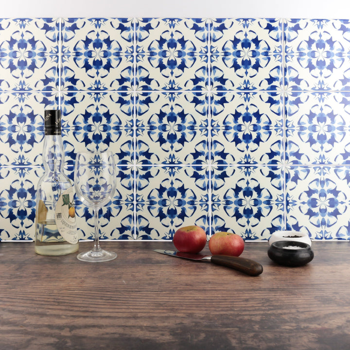 Vintage country style blue kitchen decorative tiles