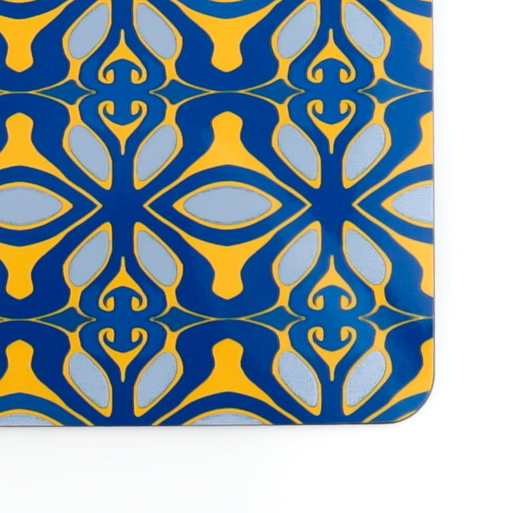 Blue grey yellow Moroccan style placemat