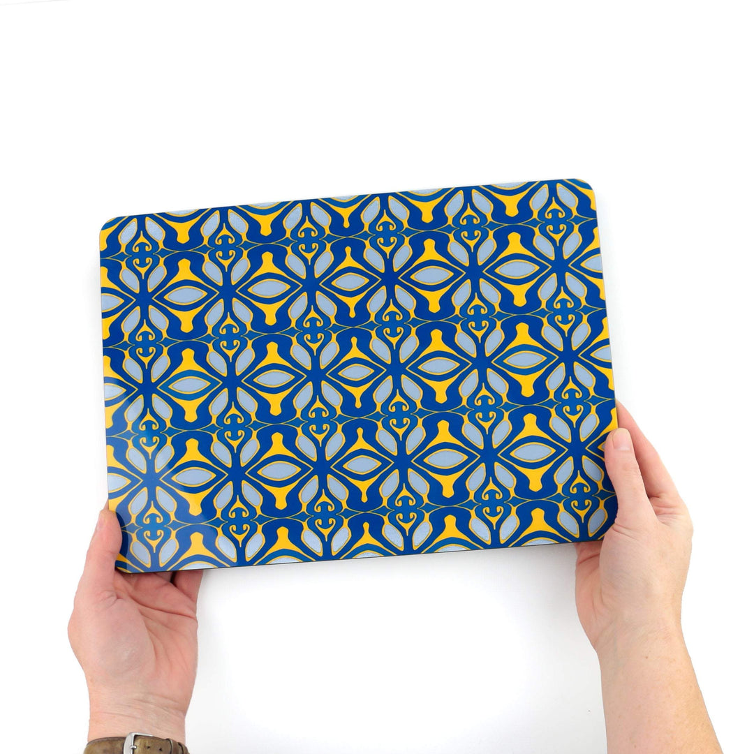 Blue grey yellow Moroccan style placemat