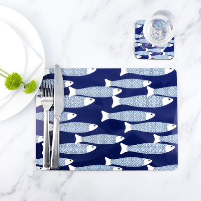 Ocean table mat, navy