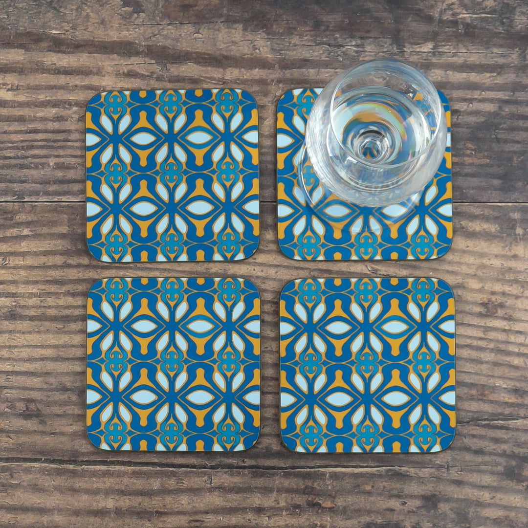 Blue turquoise orange placemat
