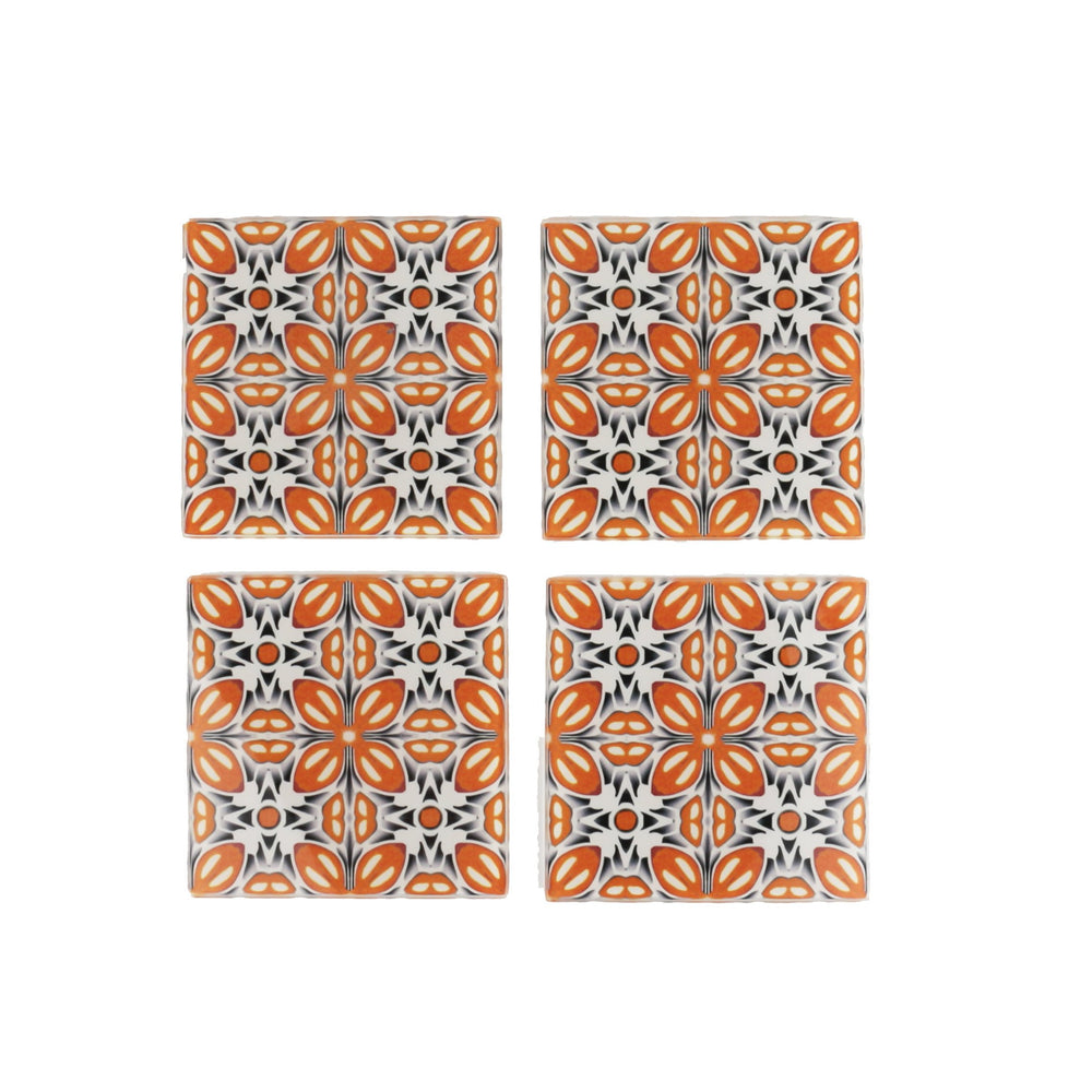 Retro Glass Coaster Set