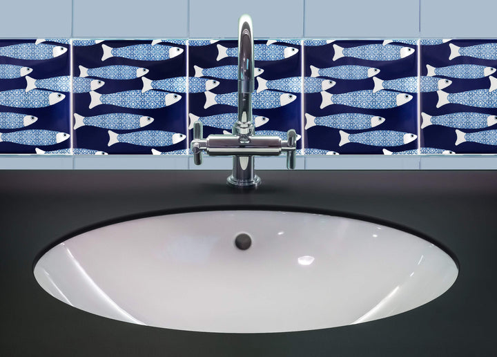 Ocean Shoal tile - Navy Blue