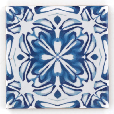 Delft kitchen tile - flower centre