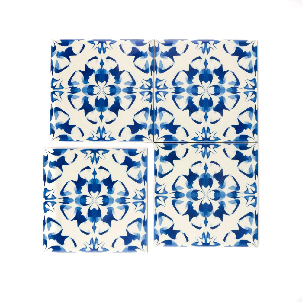Vintage country style blue kitchen decorative tiles