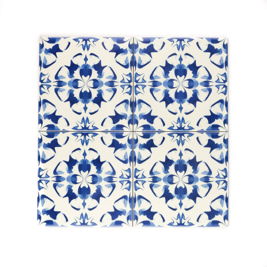 Vintage country style blue kitchen decorative tiles