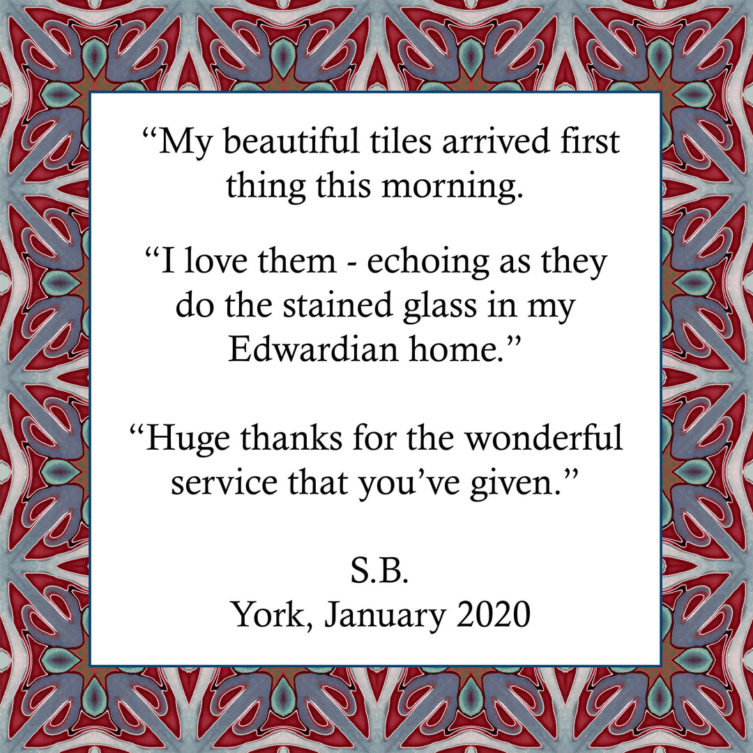 Deep red Victorian ceramic tiles