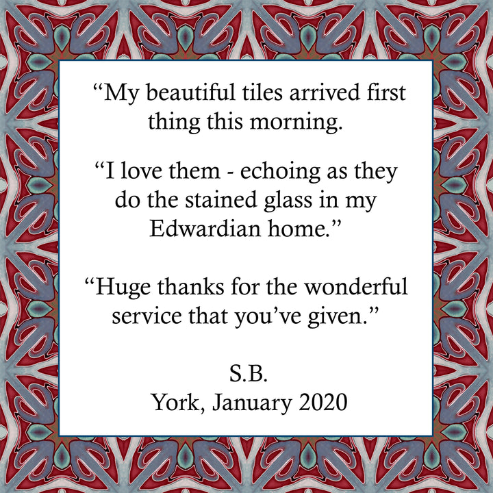 Deep red Victorian ceramic tiles