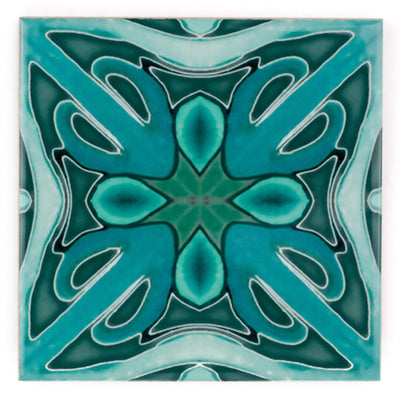 "Malachite Twining" Green blue kitchen tiles