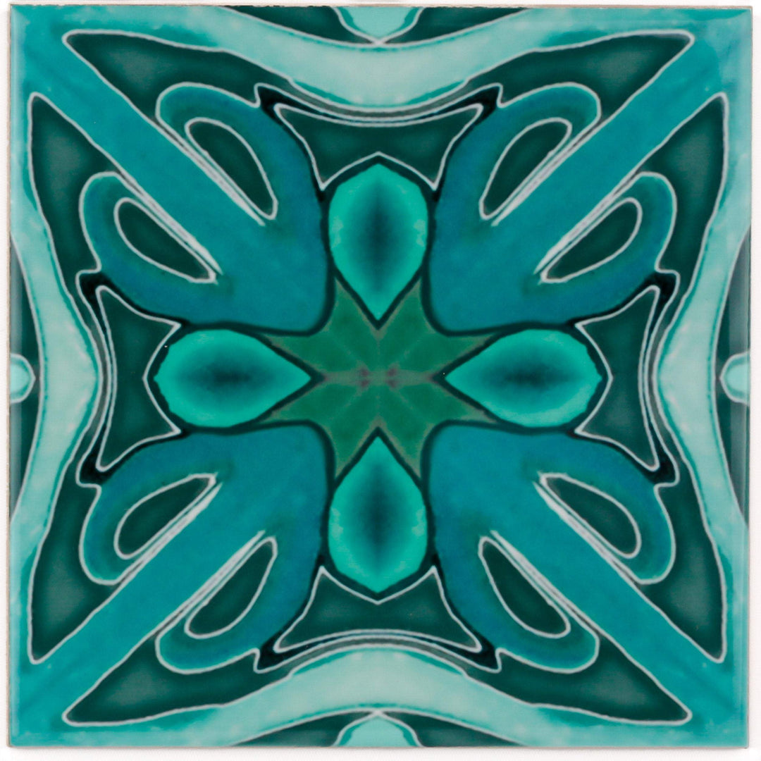 Single version "Malachite Twining" Green blue kitchen tiles