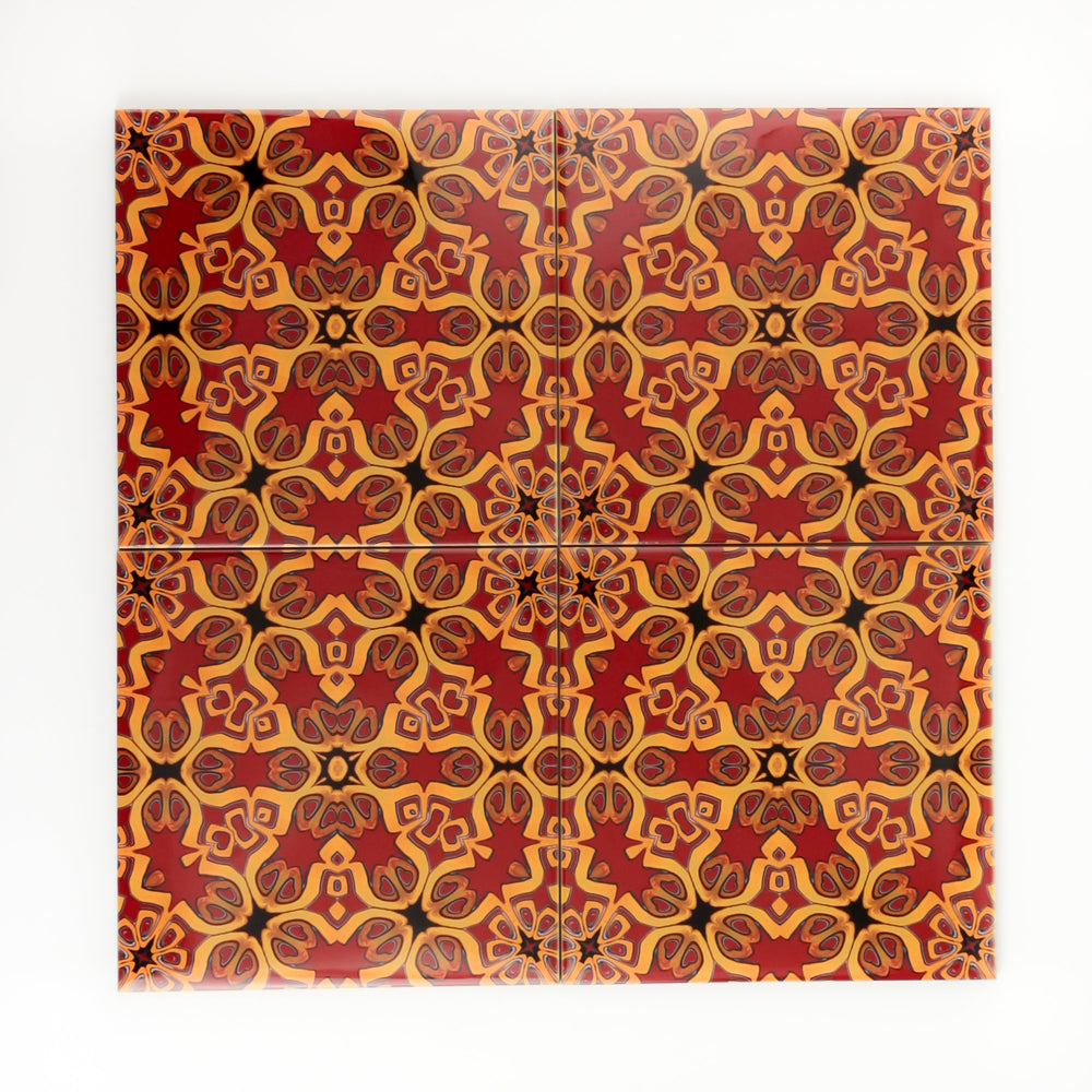 Bohemian Red gold tiles