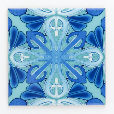 Turquoise blue Art Deco ceramic tiles