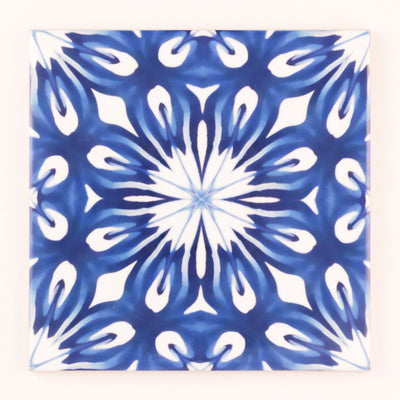 Indigo blue handmade tile