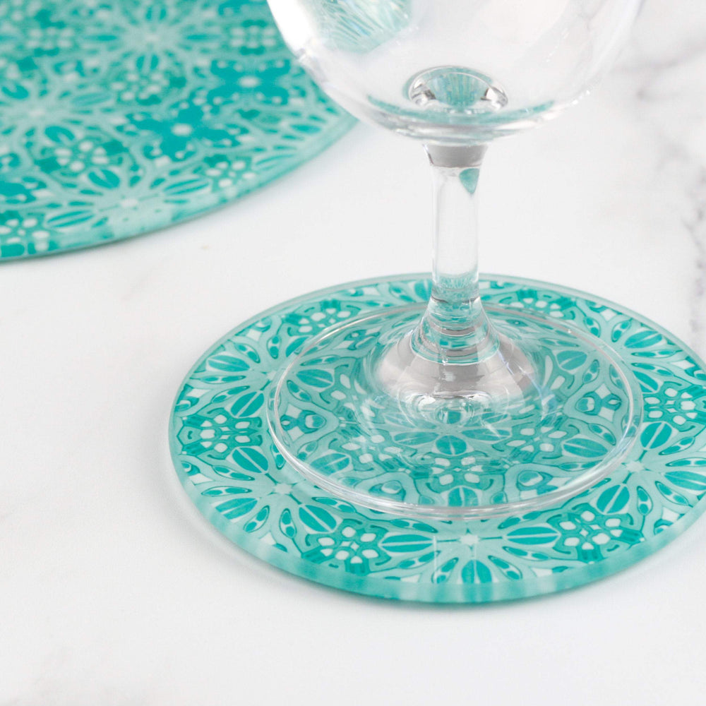 Pretty Mint Turquoise Coaster Set