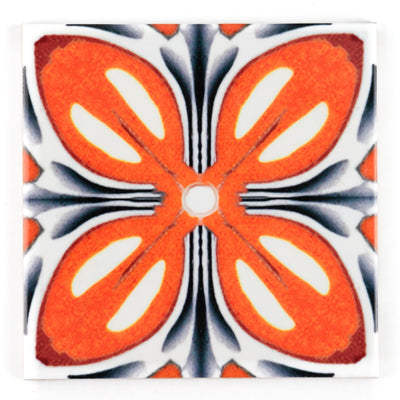 Orange Grey 'Fox Flower' Tiles