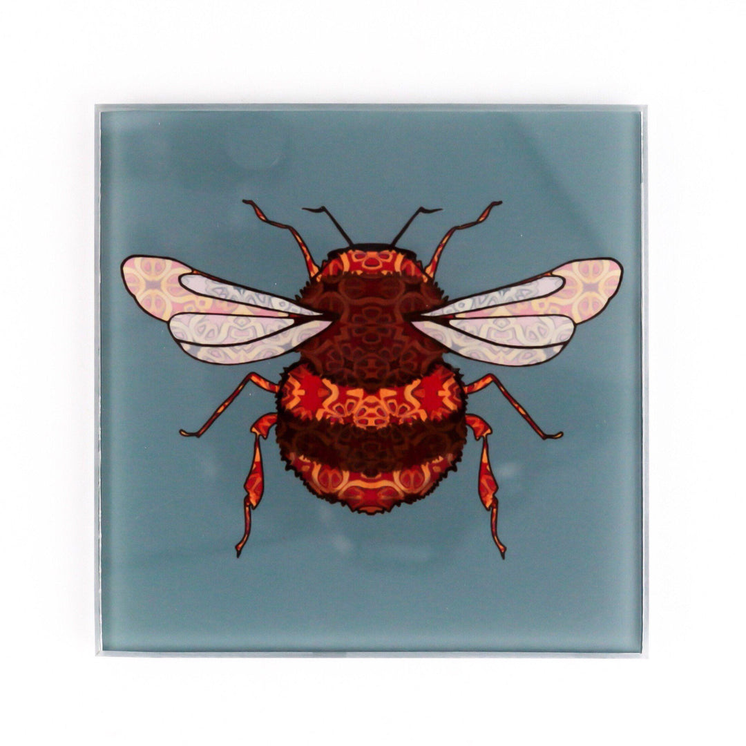 Bumble Bee Coaster Set - blue grey