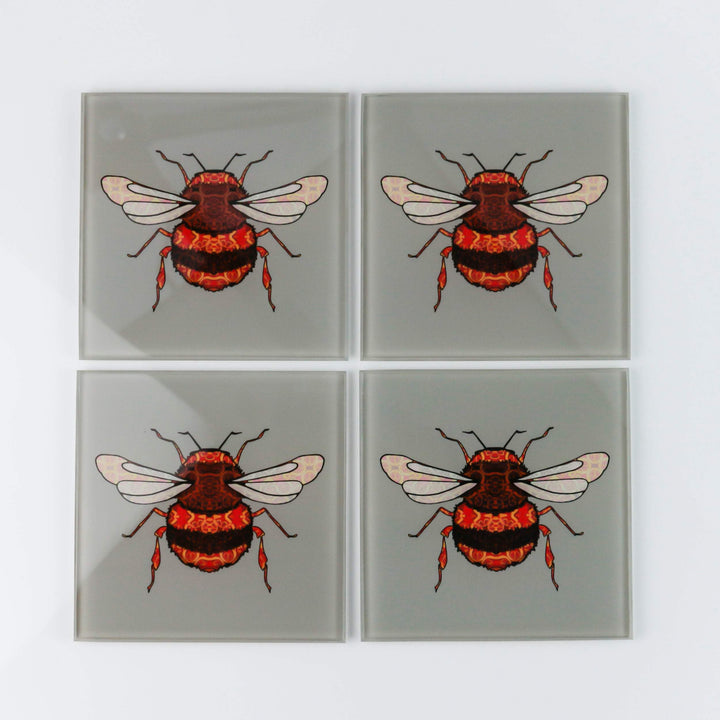 Bumble Bee Coaster Set - taupe