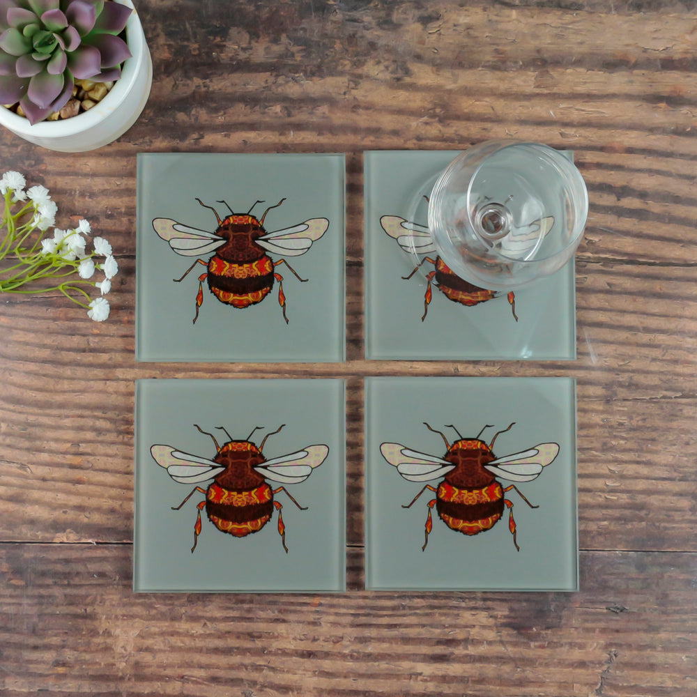 Bumble Bee Coaster Set - taupe