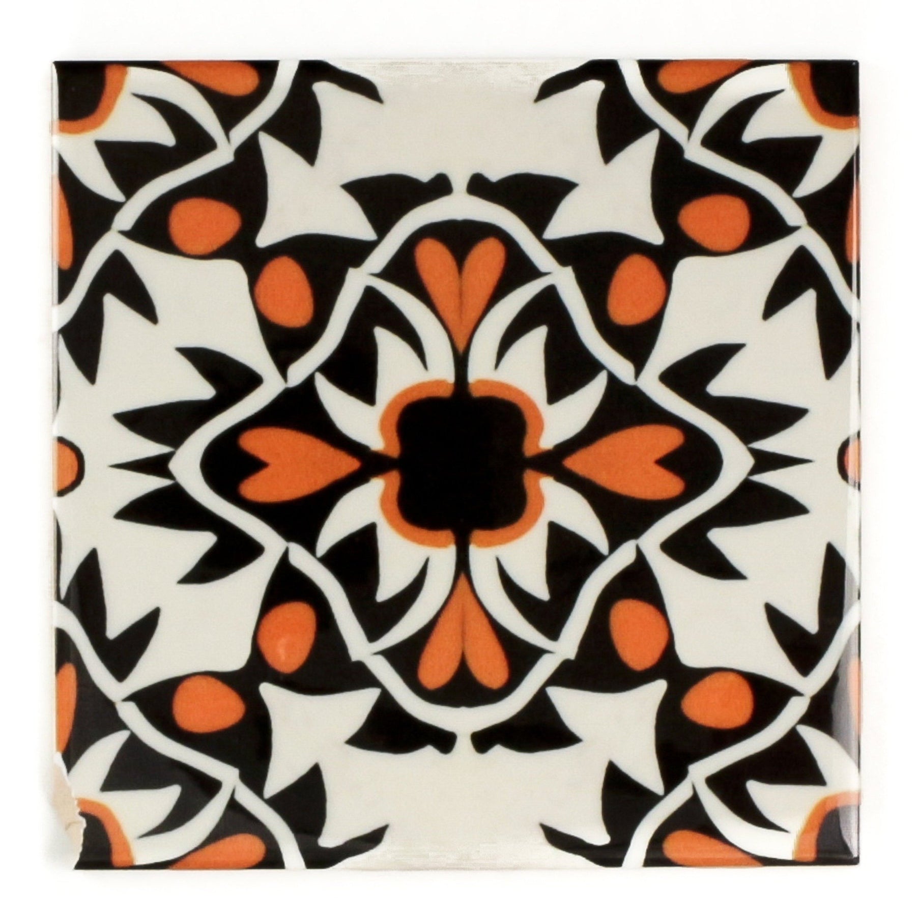 Aztec Orange Black Cream Tiles – DoodlePippin