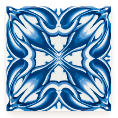 Blue Flower Victorian Border Tiles