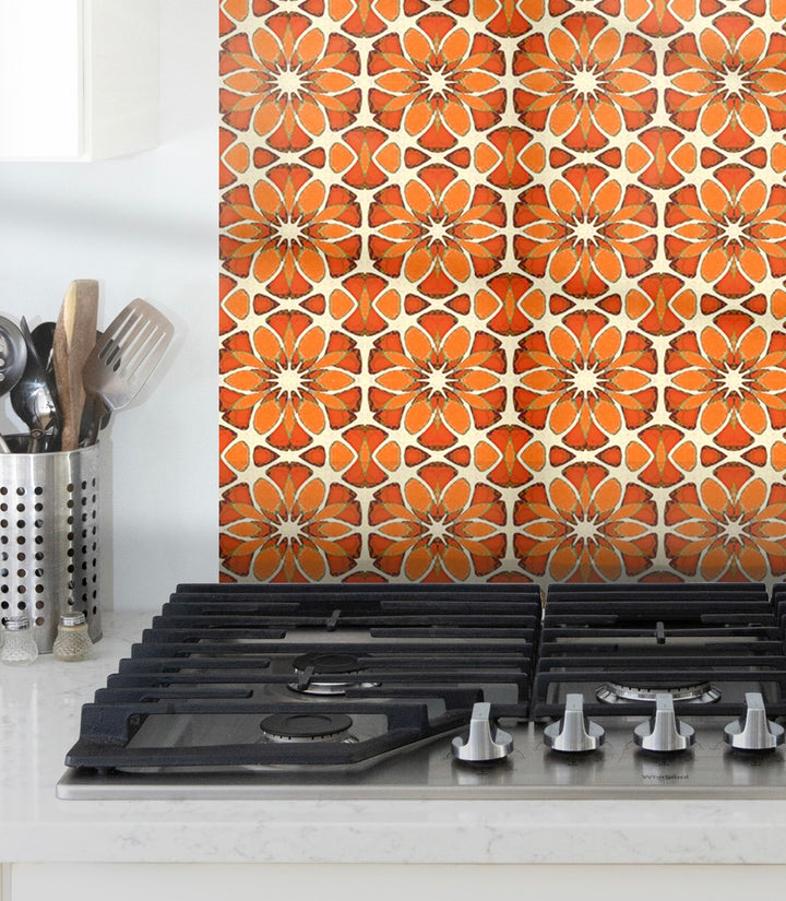 Moroccan Flower Kitchen Splashback