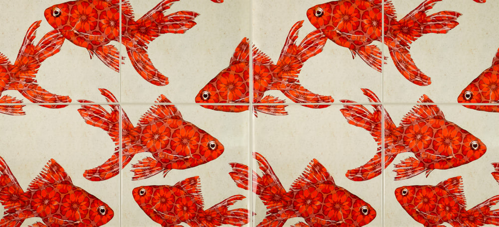 Goldfish Tile - stone - large scale version