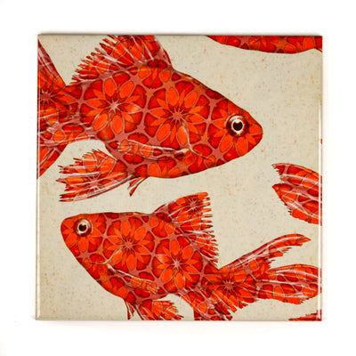 Goldfish Tile - stone - large scale version