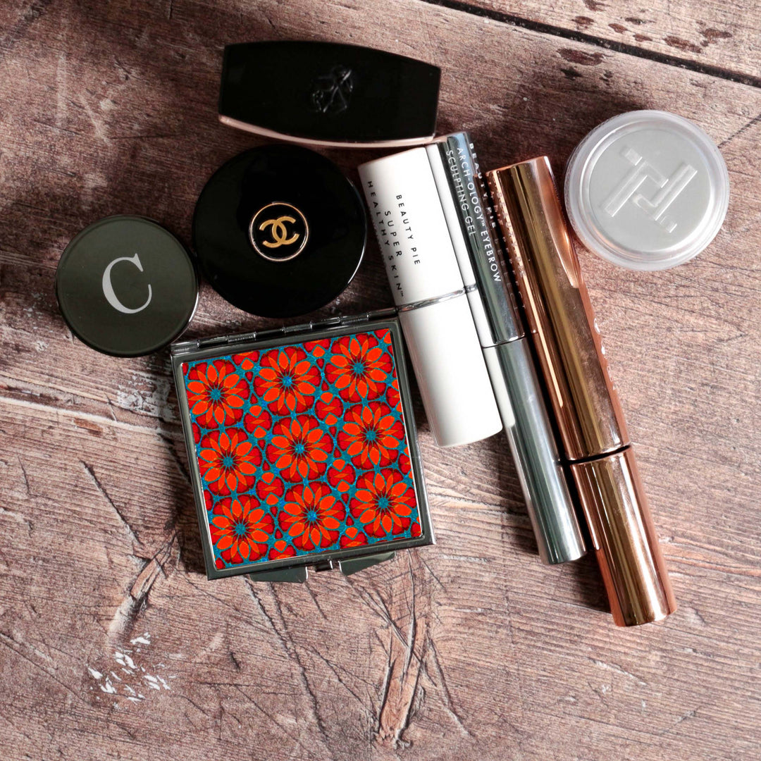 Red Poppies Folding Mirror and Lens Cloth