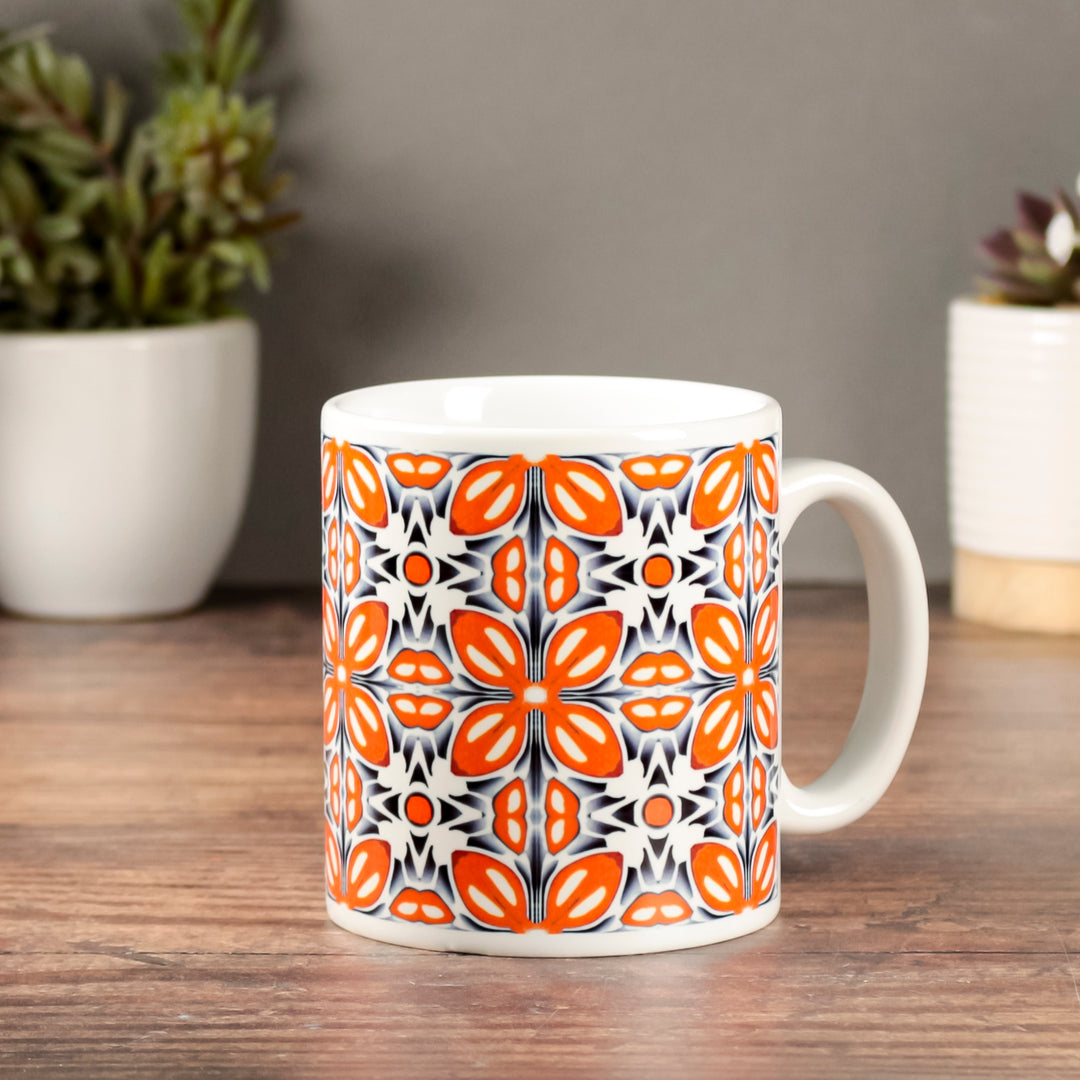 Orange Fox Flower Mug