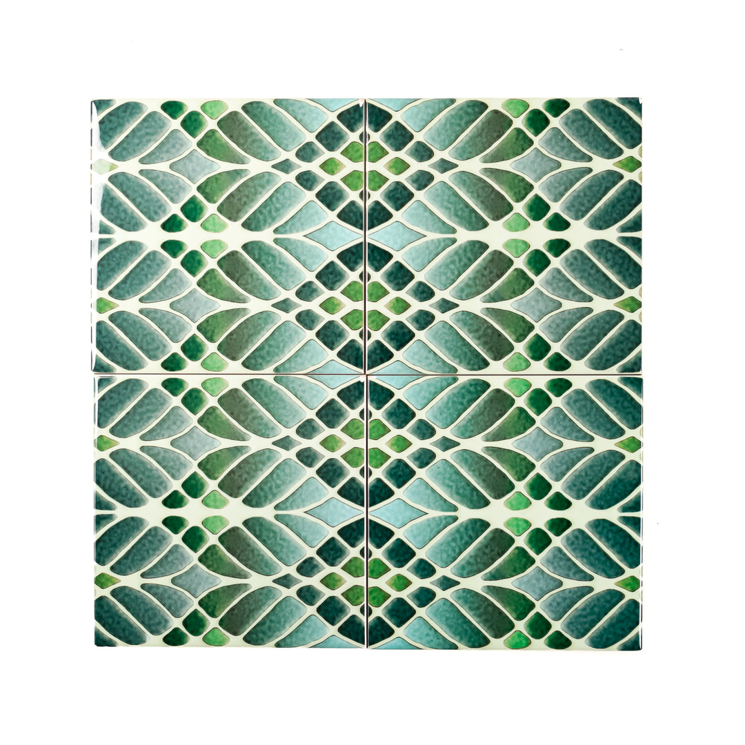 "Malachite Twining" Green blue kitchen tiles