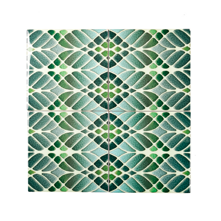 "Malachite Twining" Green blue kitchen tiles